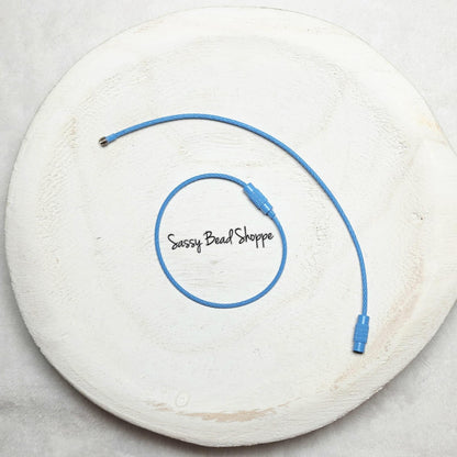 Blue Beverage Cup Charm Ring for Silicone Beads, Stainless Steel Cable Keyrings, Wire Cable Keychain, Bogg Bag, Colored Metal Loop