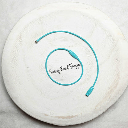 Blue Beverage Cup Charm Ring for Silicone Beads, Stainless Steel Cable Keyrings, Wire Cable Keychain, Bogg Bag, Colored Metal Loop