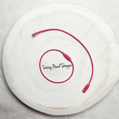 Pink Beverage Cup Charm Ring for Silicone Beads, Stainless Steel Cable Keyrings, Wire Cable Keychain, Bogg Bag, Colored Metal Loop