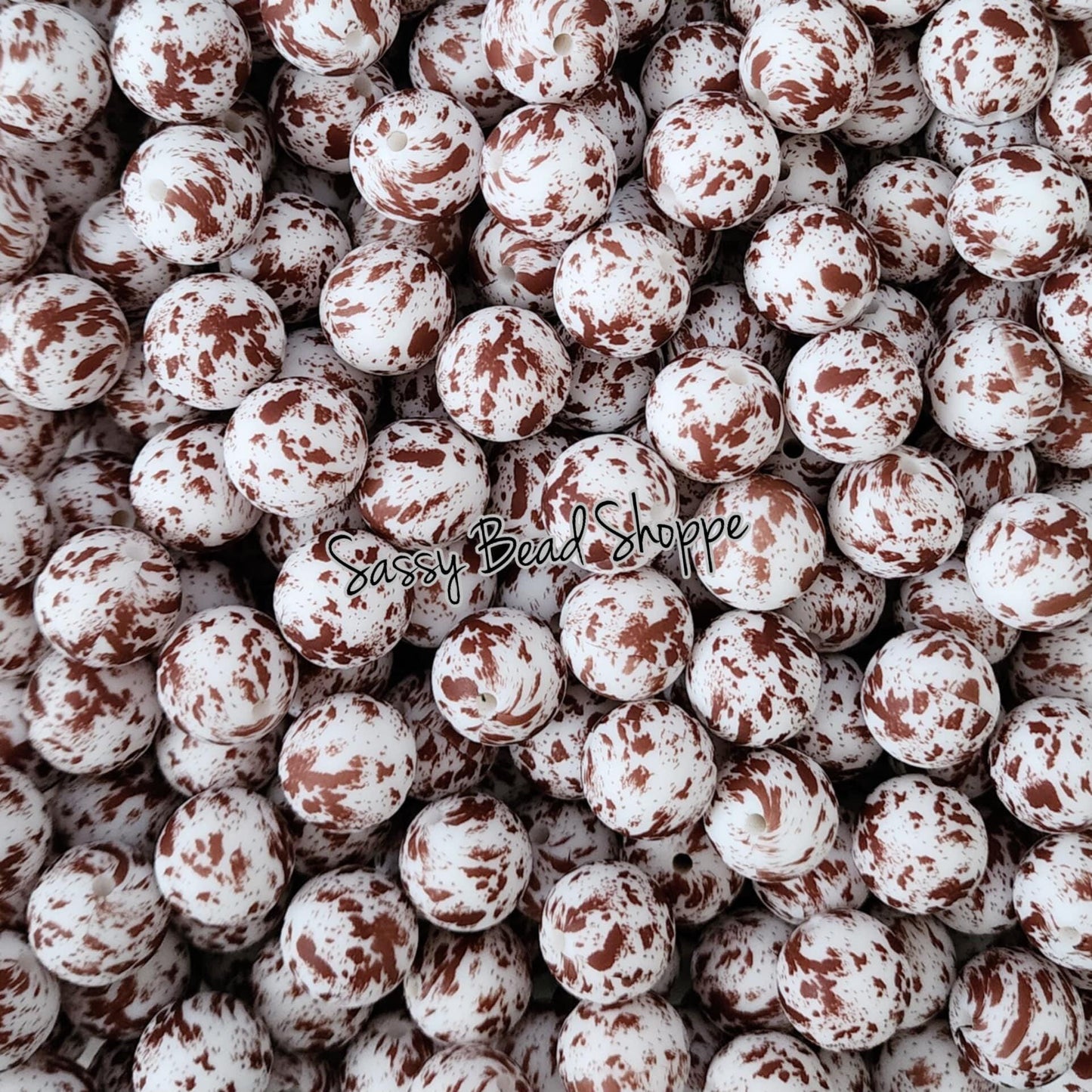 15mm Brown Cowhide Silicone Beads - Sassy Bead Shoppe