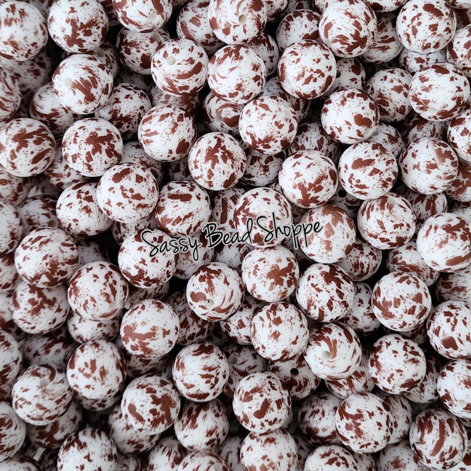 Sassy Bead Shoppe Brown Cowhide Silicone Beads