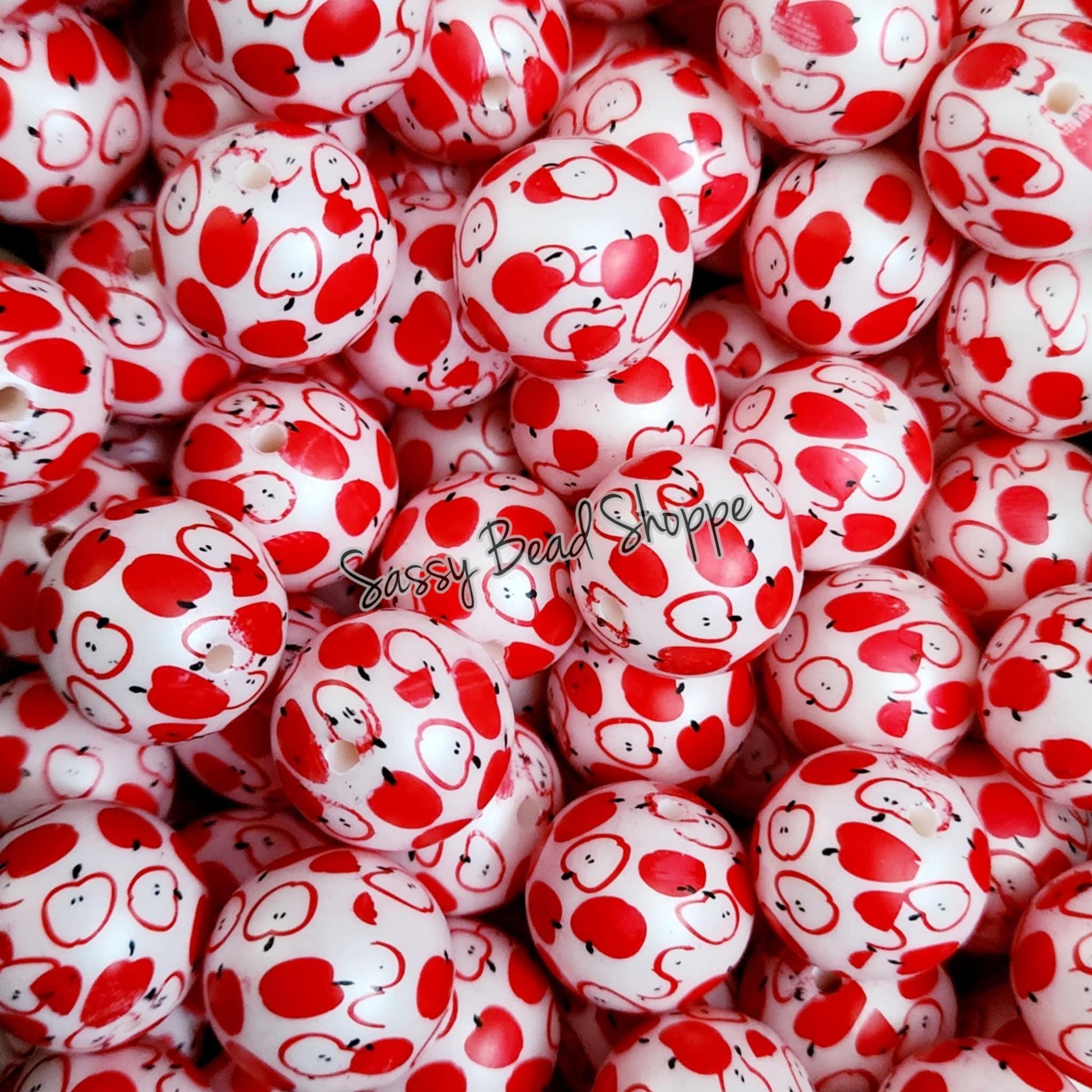 20MM Little Apples Chunky Bubblegum Beads, Acrylic Beads in Bulk, 20mm Bubble Gum Beads, 20mm Chunky Beads