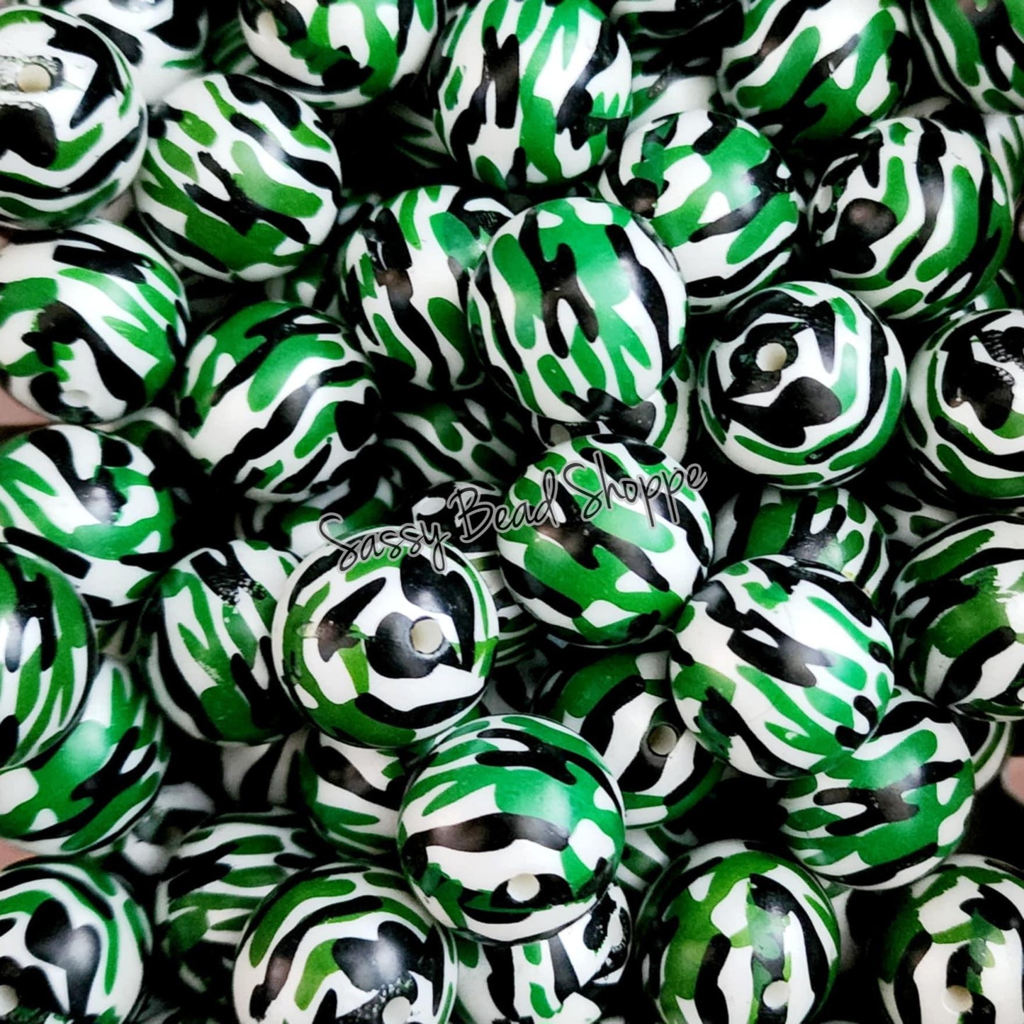 20MM Camo Beads - Sassy Bead Shoppe