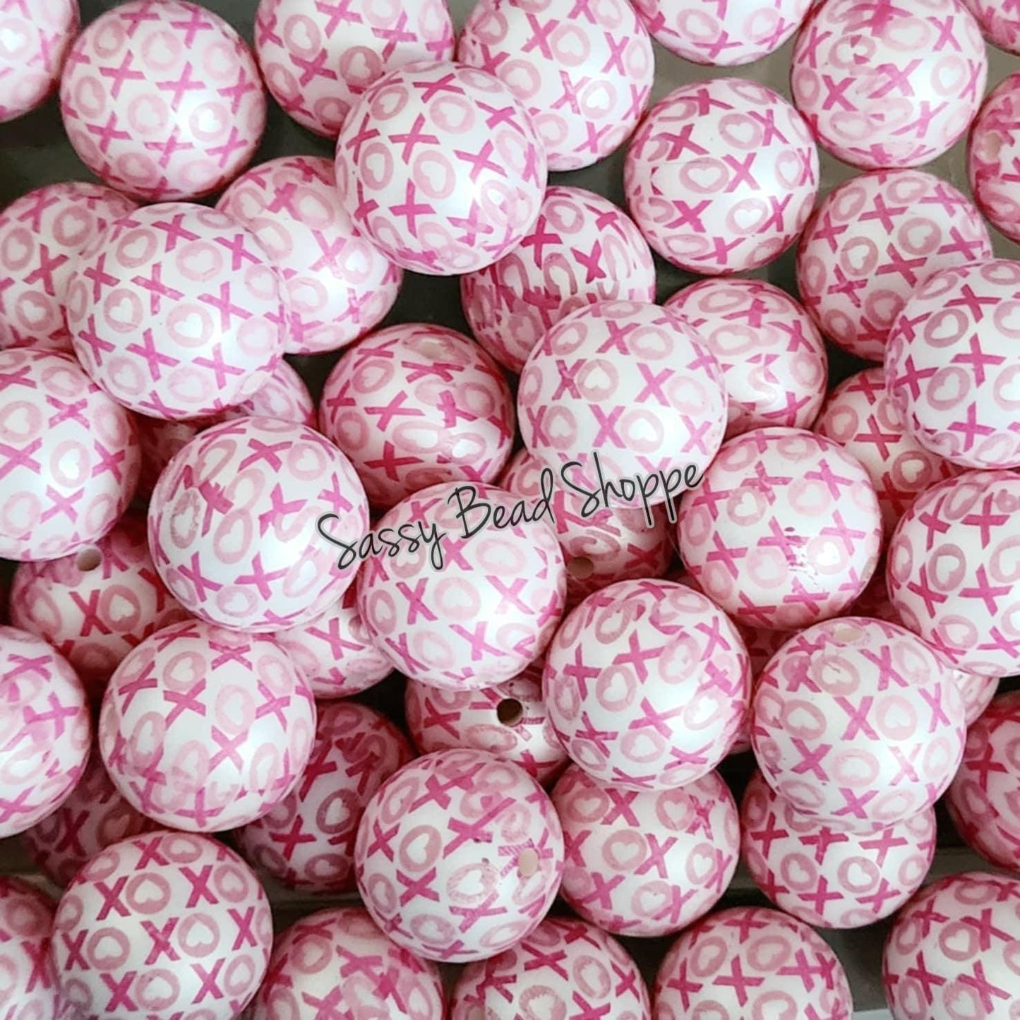 20MM XOXO Pearl Chunky Bubblegum Beads, Acrylic Beads in Bulk, 20mm Bubble Gum Beads, 20mm Chunky Beads