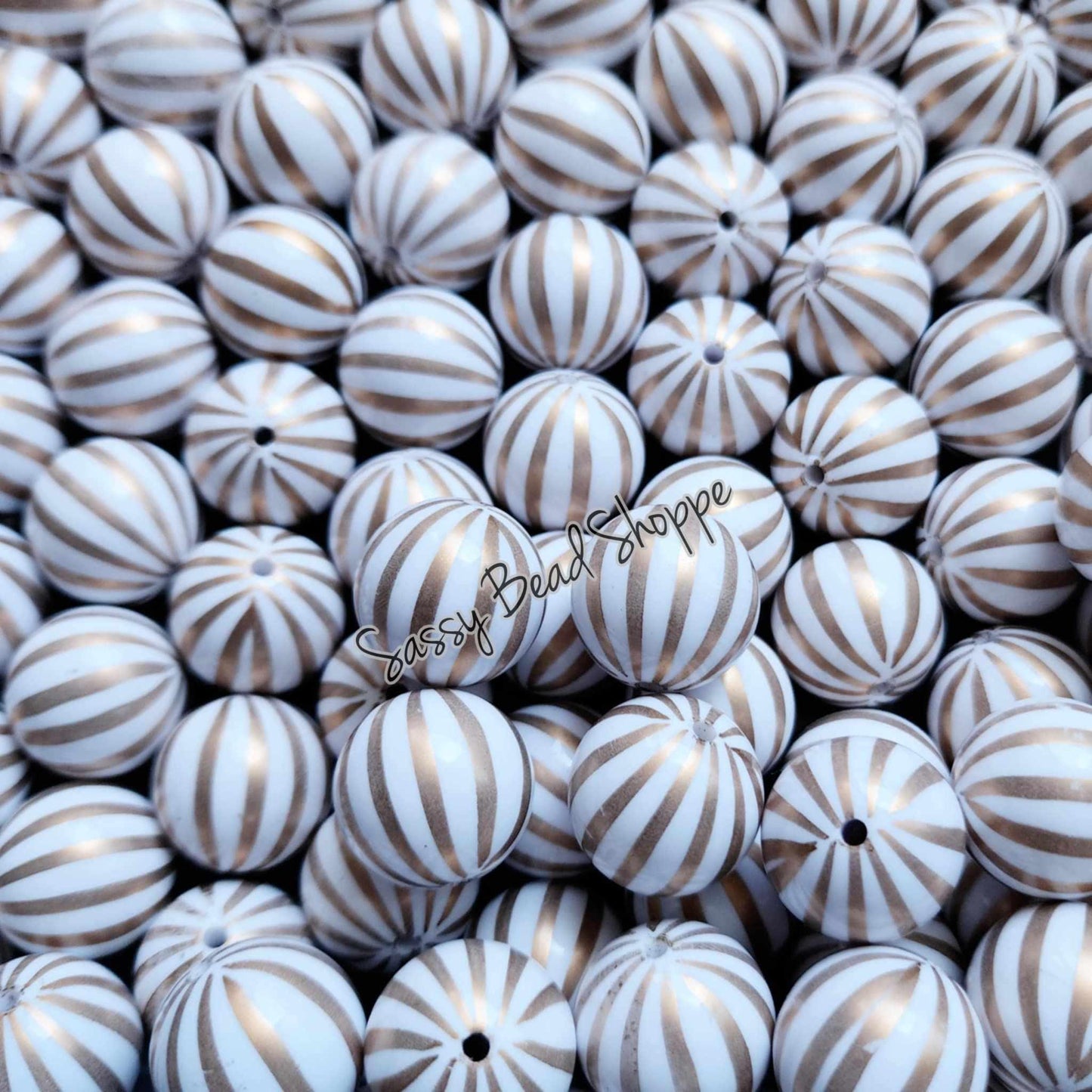 20MM Gold Beachball Beads - Sassy Bead Shoppe