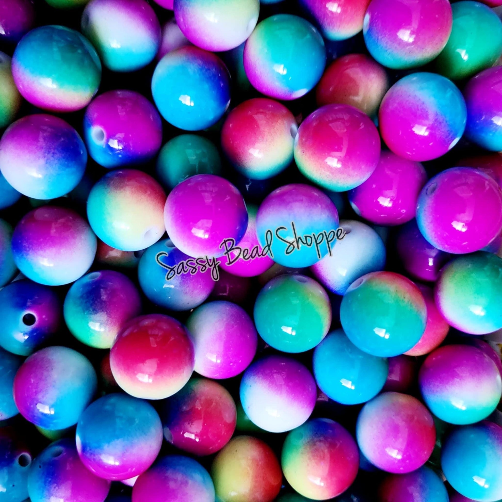 20MM Rainbow Swirl Chunky Bubblegum Beads, Acrylic Beads in Bulk, 20mm Bubble Gum Beads, 20mm Chunky Beads