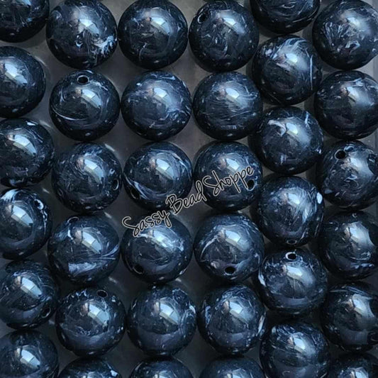 20MM Black Marble Chunky Bubblegum Beads, Acrylic Beads in Bulk, 20mm Bubble Gum Beads, 20mm Chunky Beads