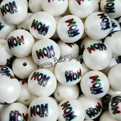 20MM Mom Life Chunky Bubblegum Beads, Acrylic Beads in Bulk, 20mm Bubble Gum Beads, 20mm Chunky Beads