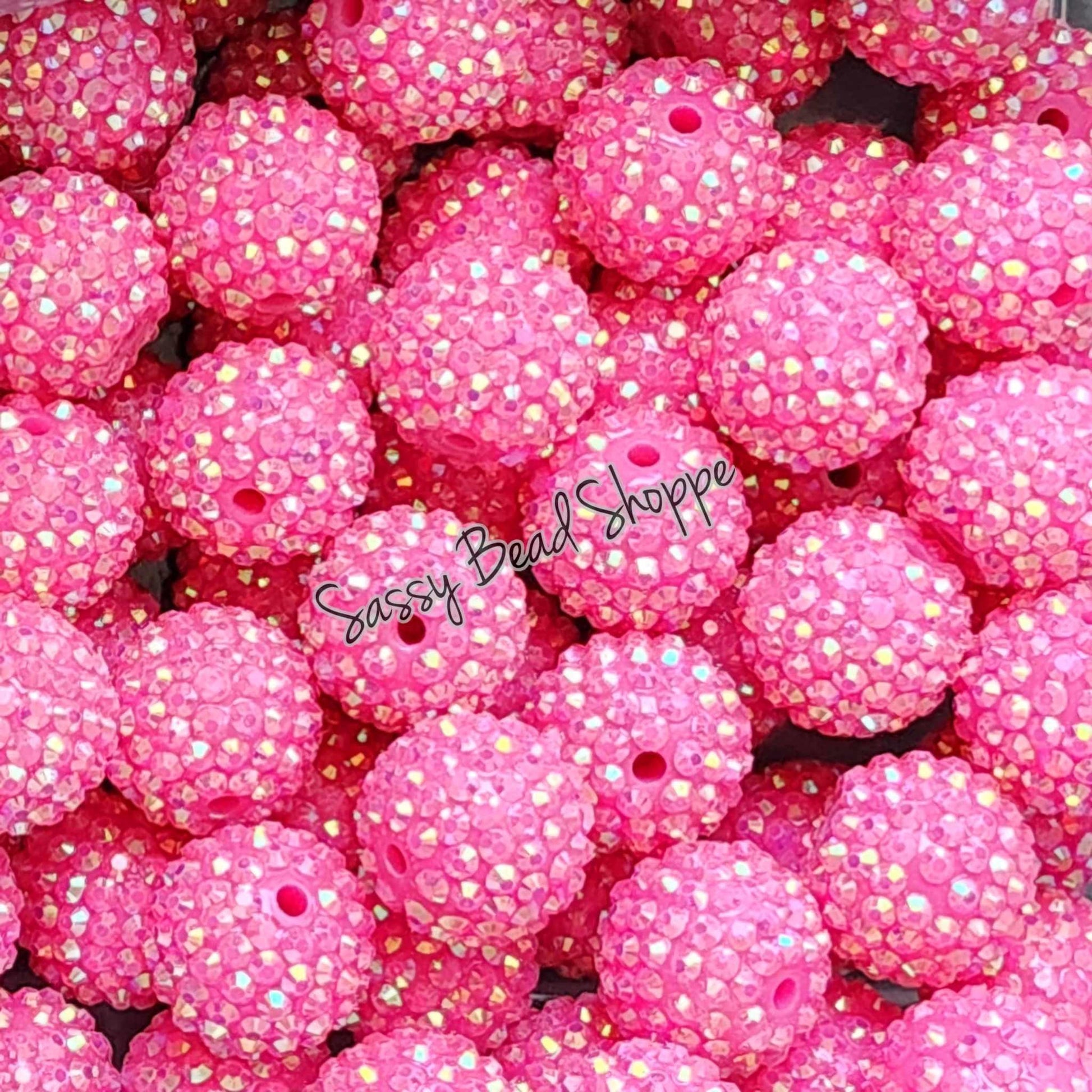 20MM Magenta Rhinestone Chunky Bubblegum Beads, Acrylic Beads in Bulk, 20mm Bubble Gum Beads, 20mm Chunky Beads