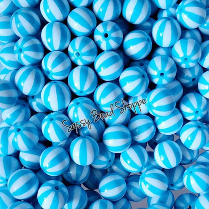 20MM Light Blue Beachball Chunky Bubblegum Beads, Acrylic Beads in Bulk, 20mm Bubble Gum Beads, 20mm Chunky Beads