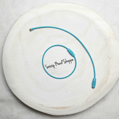 Blue Beverage Cup Charm Ring for Silicone Beads, Stainless Steel Cable Keyrings, Wire Cable Keychain, Bogg Bag, Colored Metal Loop