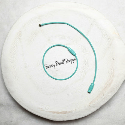 Blue Beverage Cup Charm Ring for Silicone Beads, Stainless Steel Cable Keyrings, Wire Cable Keychain, Bogg Bag, Colored Metal Loop