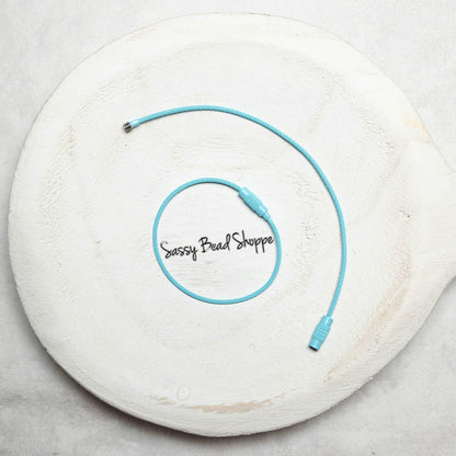 Blue Beverage Cup Charm Ring for Silicone Beads, Stainless Steel Cable Keyrings, Wire Cable Keychain, Bogg Bag, Colored Metal Loop