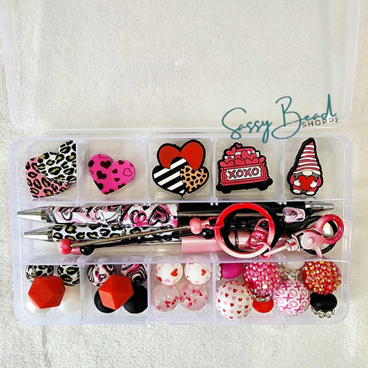 Feeling The Love Craft Kit, Beadable Pens, Beaded Pens, DIY Craft, Focal Beads, Custom Pens, Keychain Bar Rod, Beaded Keychain, Bulk Beads