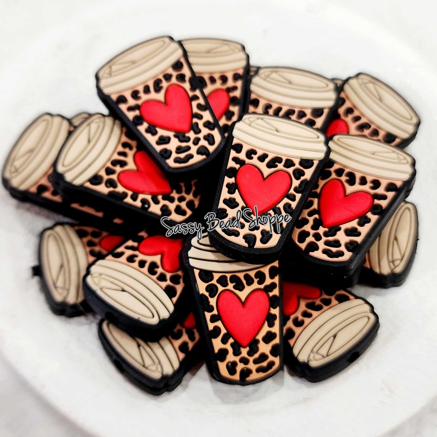 Sassy Bead Shoppe 
Peach with Red Heart Focal Bead