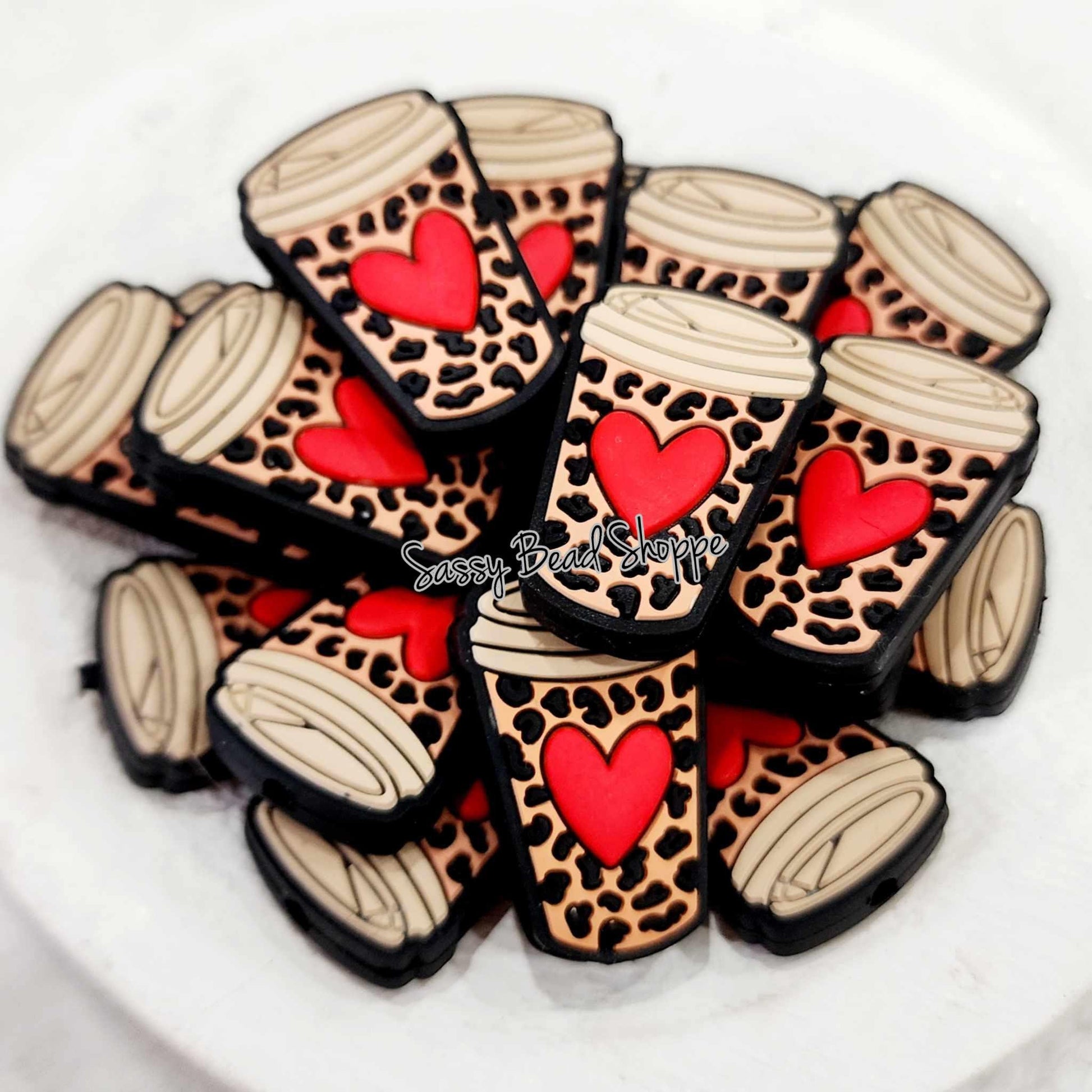 Sassy Bead Shoppe 
Peach with Red Heart Focal Bead