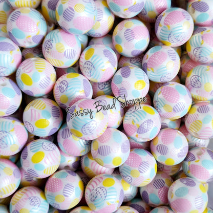 20MM Easter Eggs Chunky Bubblegum Beads, Acrylic Beads in Bulk, 20mm Bubble Gum Beads, 20mm Chunky Beads