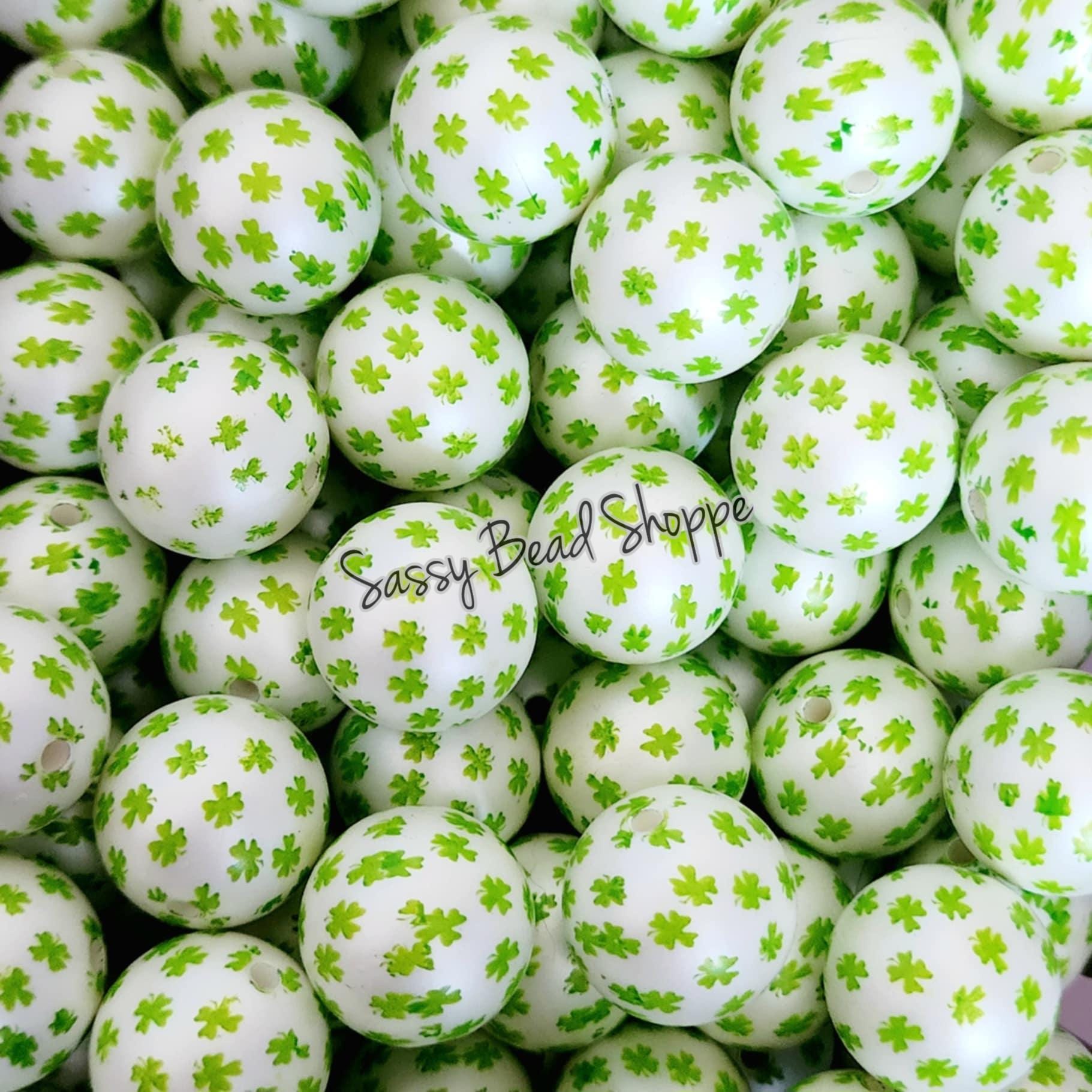 20MM Shamrock Chunky Bubblegum Beads, Acrylic Beads in Bulk, 20mm Bubble Gum Beads, 20mm Chunky Beads