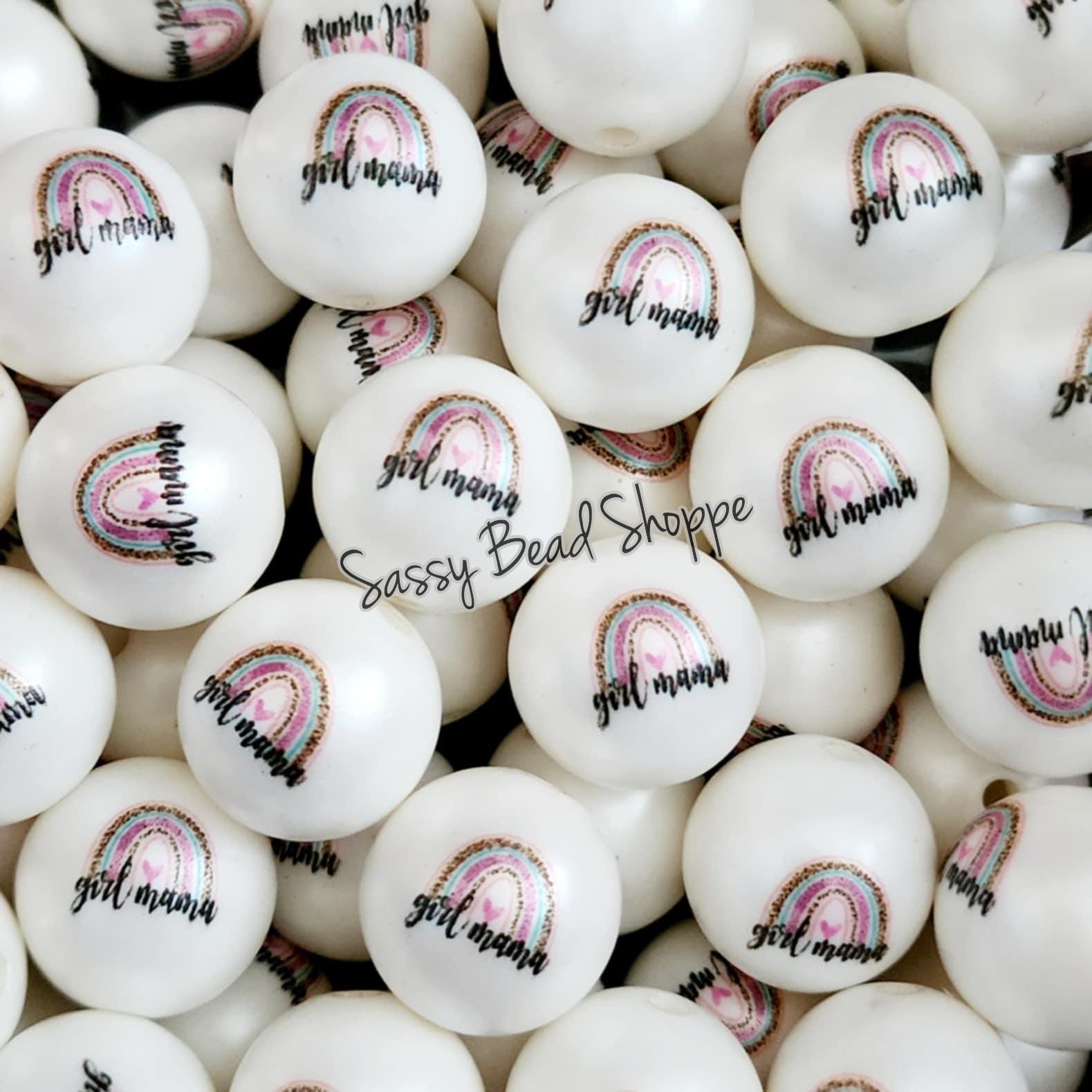 20MM Girl Mom Chunky Bubblegum Beads, Acrylic Beads in Bulk, 20mm Bubble Gum Beads, 20mm Chunky Beads