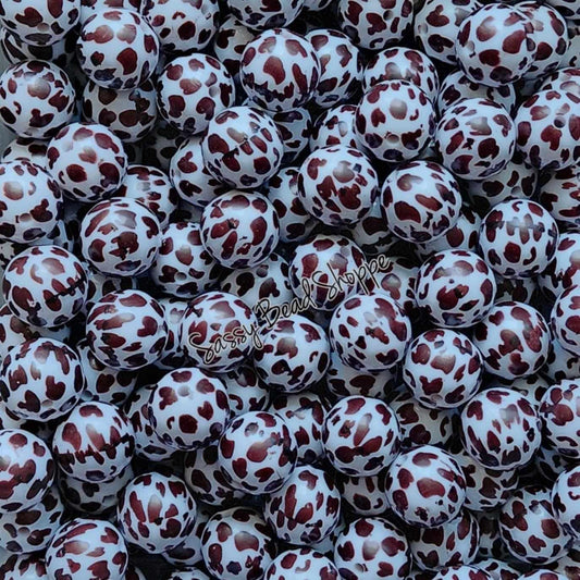20MM Brown Cow Beads