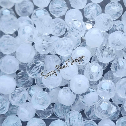 20MM Clear Marble Fauceted Chunky Bubblegum Beads, Acrylic Beads in Bulk, 20mm Bubble Gum Beads, 20mm Chunky Beads