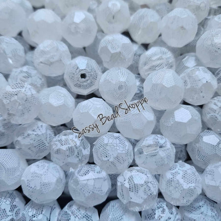 20MM Lace Fauceted Beads