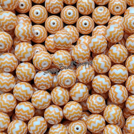 20MM Mustard Chevron Chunky Bubblegum Beads, Acrylic Beads in Bulk, 20mm Bubble Gum Beads, 20mm Chunky Beads