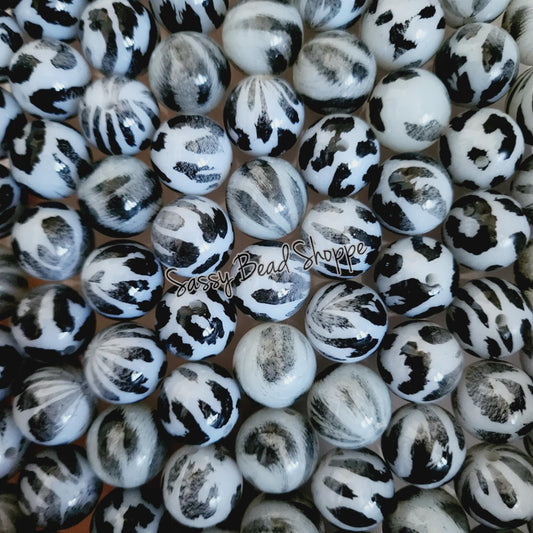 20MM Gray Leopard Beads