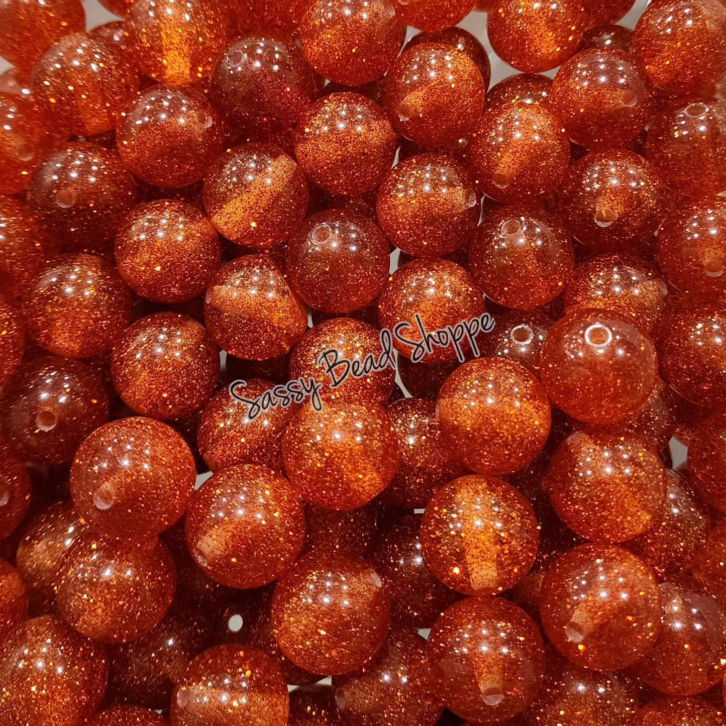 20MM Burnt Orange Shimmer Beads - Sassy Bead Shoppe