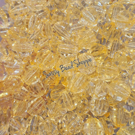 20MM Light Orange Hex Beads