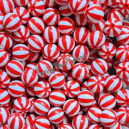 20MM Red Beachball Chunky Bubblegum Beads, Acrylic Beads in Bulk, 20mm Bubble Gum Beads, 20mm Chunky Beads