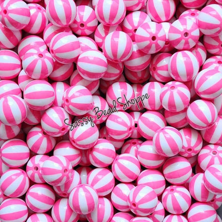 20MM Pink Beachball Beads - Sassy Bead Shoppe