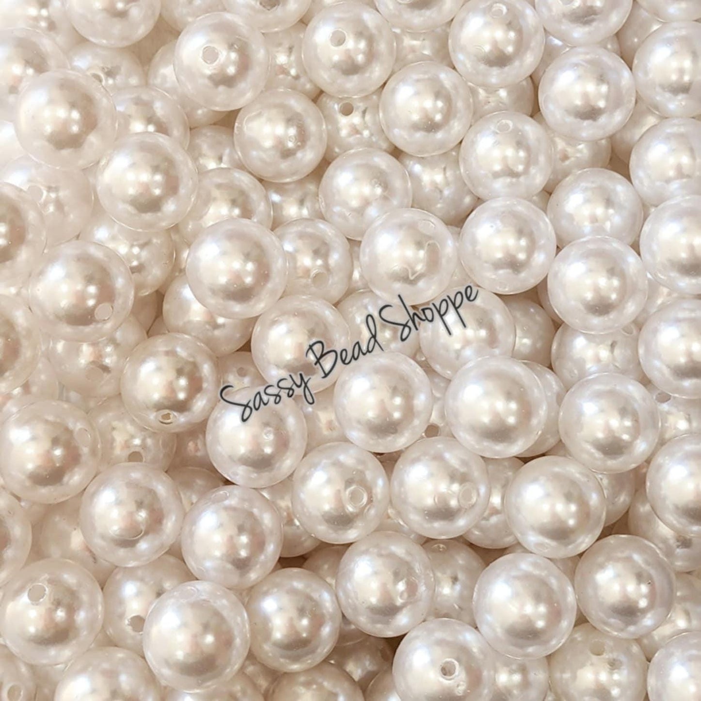 20MM White Pearl Chunky Bubblegum Beads, Acrylic Beads in Bulk, 20mm Bubble Gum Beads, 20mm Chunky Beads