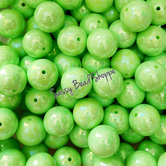 20MM Light Green AB Chunky Bubblegum Beads, Acrylic Beads in Bulk, 20mm Bubble Gum Beads, 20mm Chunky Beads