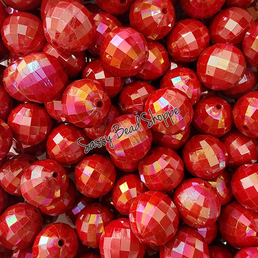 20MM Red AB Disco Beads - Sassy Bead Shoppe