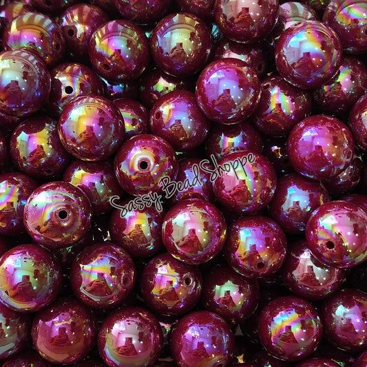 20MM Maroon AB Beads - Sassy Bead Shoppe