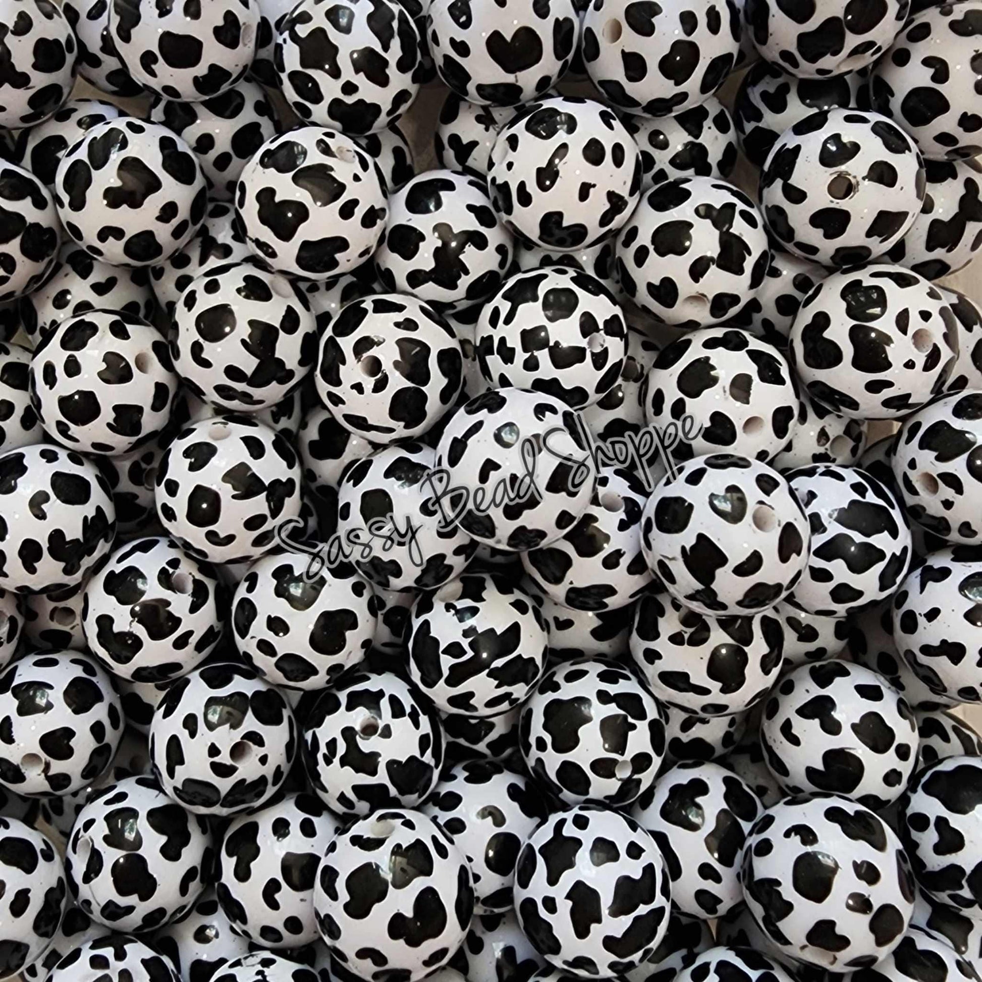 20MM Black Cow Beads