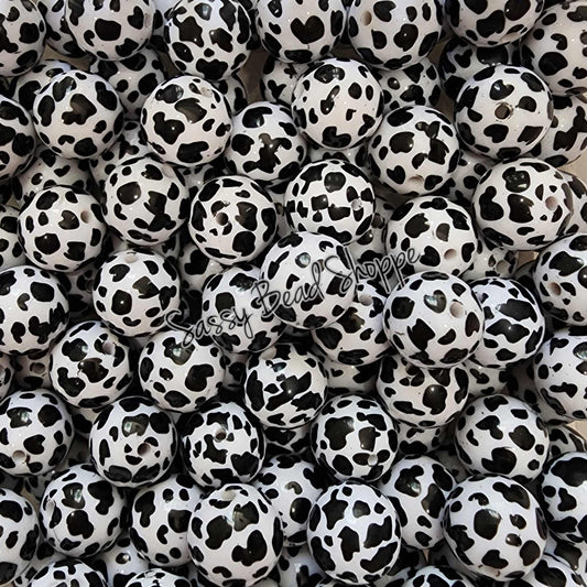 20MM Black Cow Beads