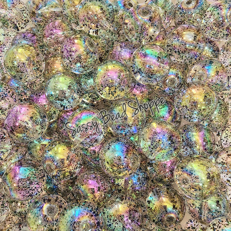 20MM Black Glitter Beads