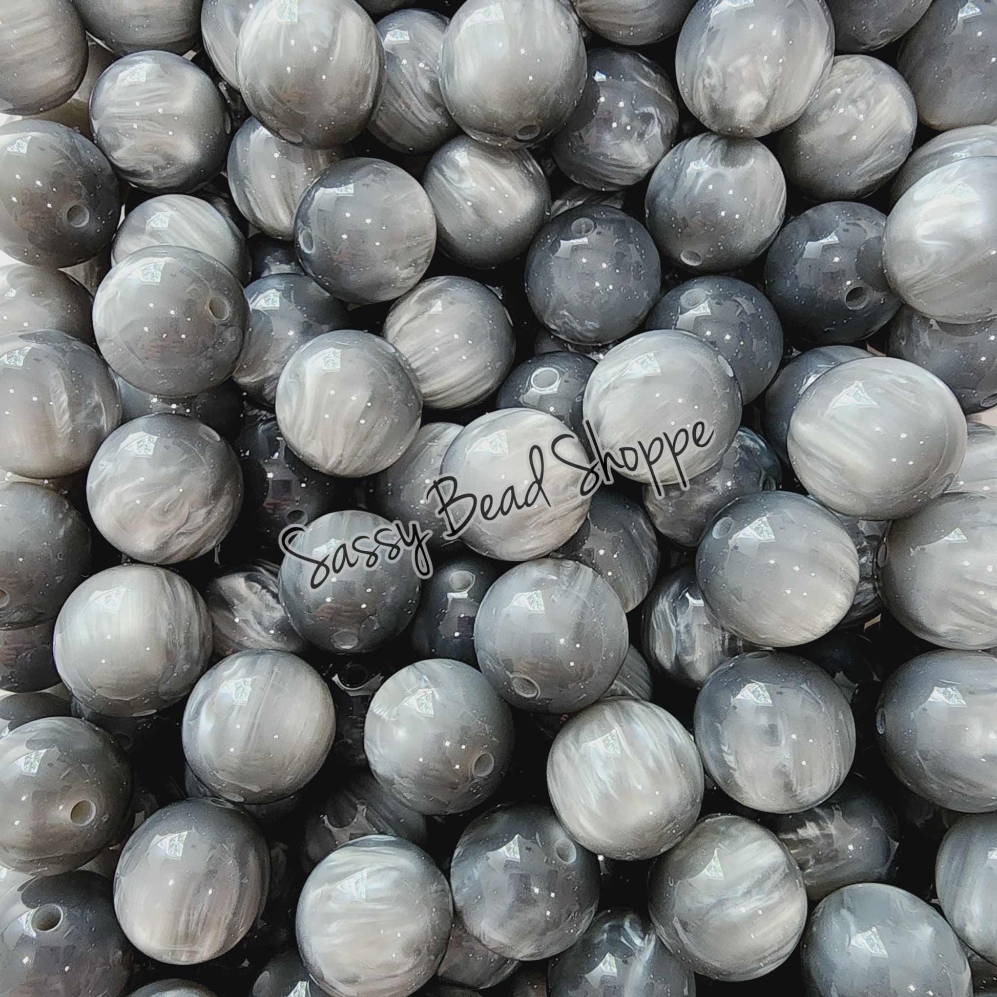 20MM Gray Marble Beads