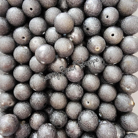 20MM Gray Foil Beads - Sassy Bead Shoppe