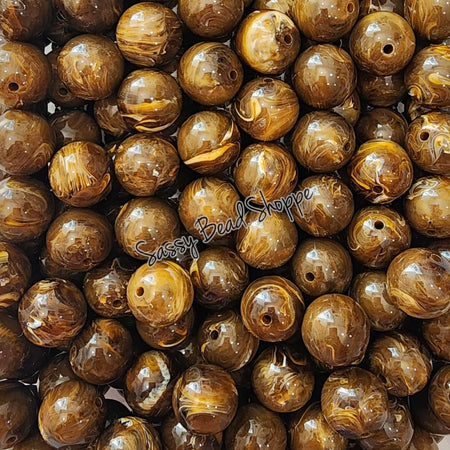 20MM Brown Marble Beads