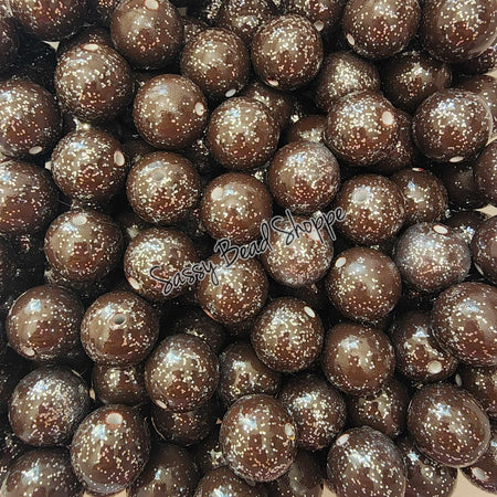 20MM Brown Glitter Beads