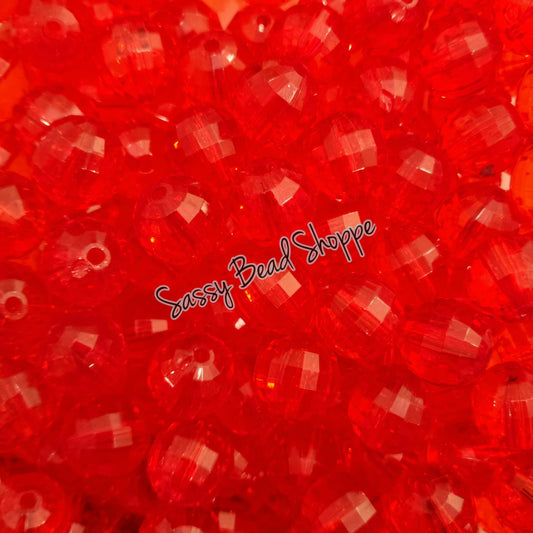 20MM Red Disco Beads - Sassy Bead Shoppe