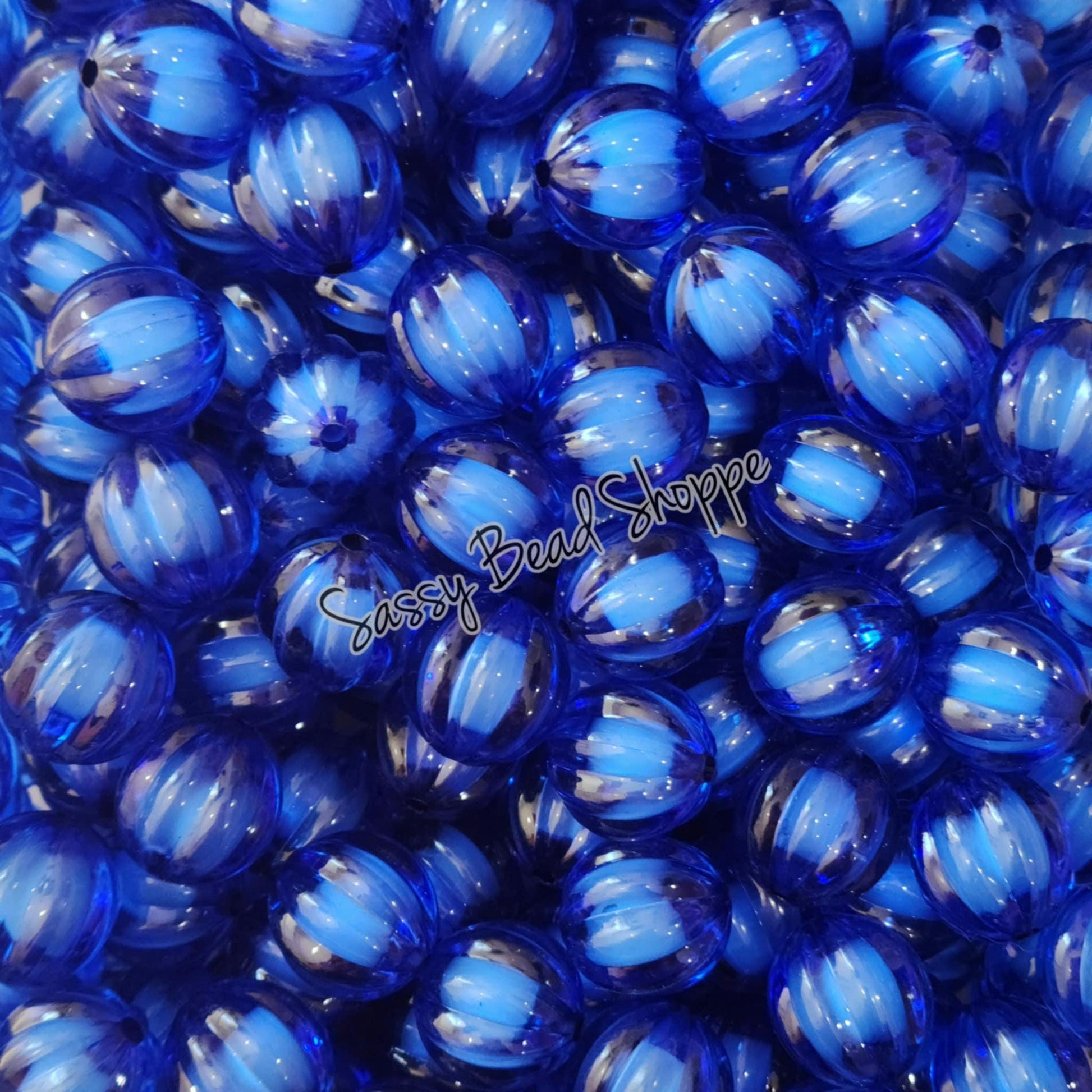 20MM Blue Pumpkin Chunky Bubblegum Beads, Acrylic Beads in Bulk, 20mm Bubble Gum Beads, 20mm Chunky Beads