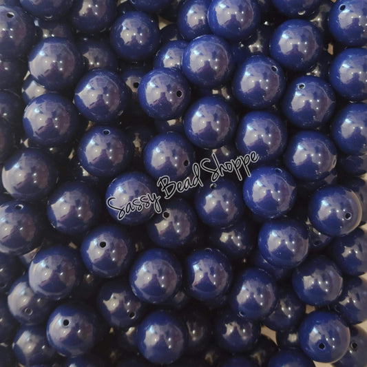 20MM Navy Beads - Sassy Bead Shoppe