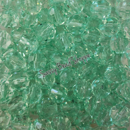 20MM Mint Fauceted Beads