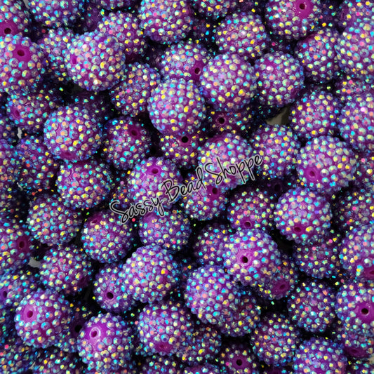 20MM Purple Rhinestone Beads