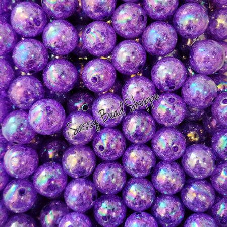 20MM Purple Crackle Beads