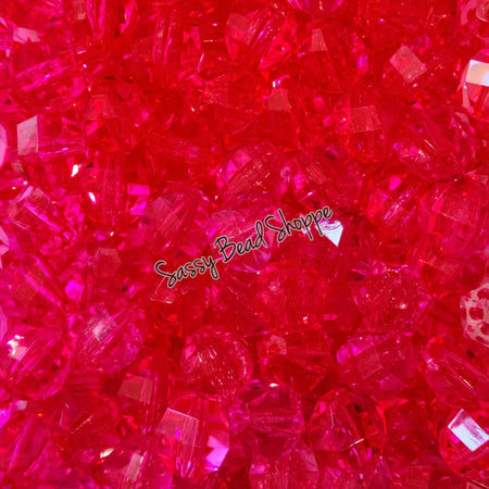 20MM Hot Pink Hex Beads